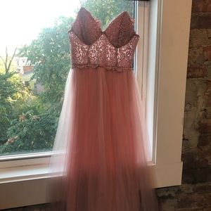 Pink lace/tulle midi dress